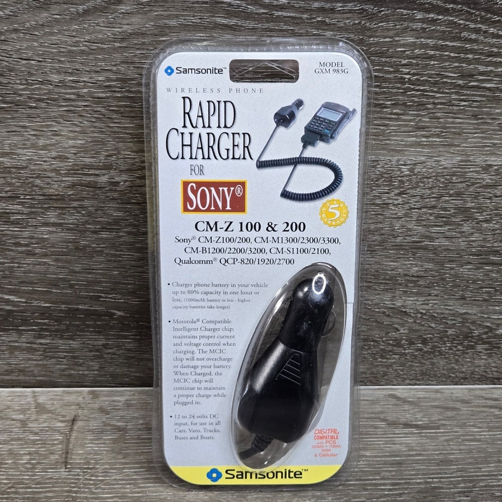 Samsonite Wireless Phone Rapid Charger for Sony CM-Z 100/200,CM-M1300/3300 +More